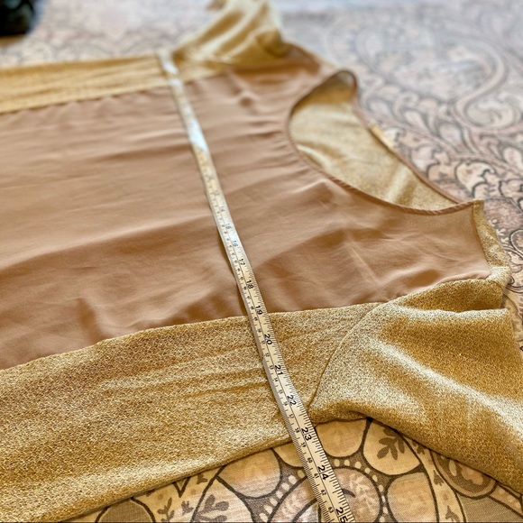 Lush Rose Gold sheer and Gold Panel top - Picture 7 of 10